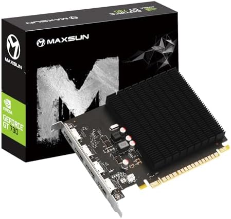 maxsun GeForce GT 730 4GB Video Graphics Card GPU for Computer PC ITX Single Slot PCI Express 4xHDMI, 4K Quad Monitor Multi Screen by MAXSUN