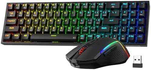Redragon S136 Combo, K628 PRO 75% Wireless Gaming Keyboard + 7200 DPI Mouse by REDRAGON