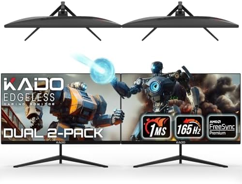Kado Dual 2-Pack 27" 165Hz 1ms 1920x1080 Flat Screen Computer Monitor by Kado
