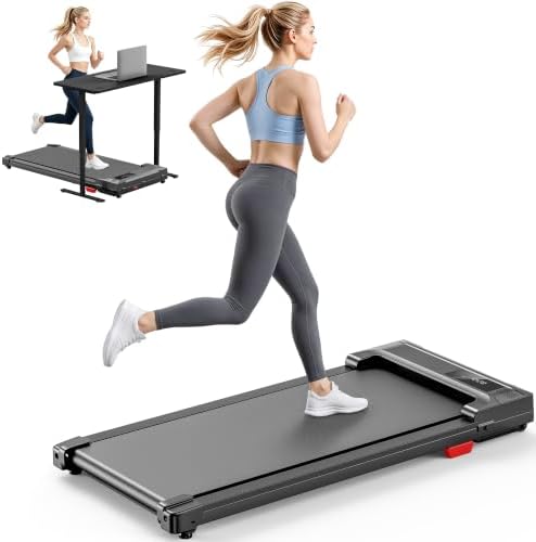 Walking Pad Treadmill for Home - Under Desk Treadmills Mini Portable Walking Running Machine Slim Compact Small Lightweight Motorized Electric Treadmill with Adjustable Speed Remote by Unknown