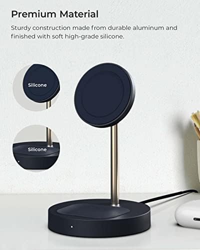 iOttie Velox Magnetic Wireless Duo Stand. 7.5W Mounting Stand + 5W Charging Pad. MagSafe Compatible for iPhone 12, iPhone 13, iPhone 14, & iPhone 15 Series & Qi AirPods Charger (Adapter not Included) - Image 5
