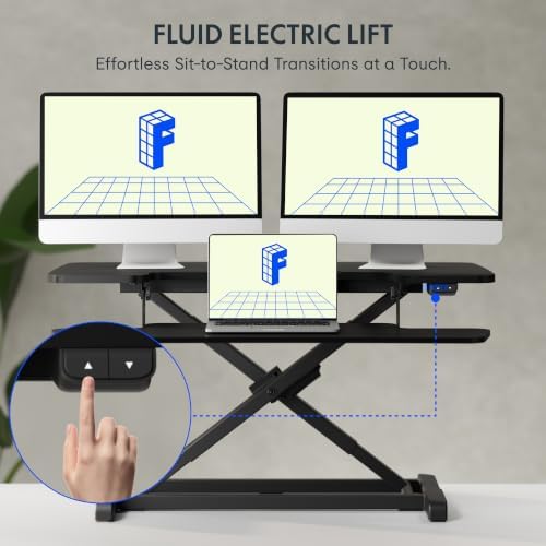 FLEXISPOT 36" Electric Standing Desk Converter, Black - Image 3