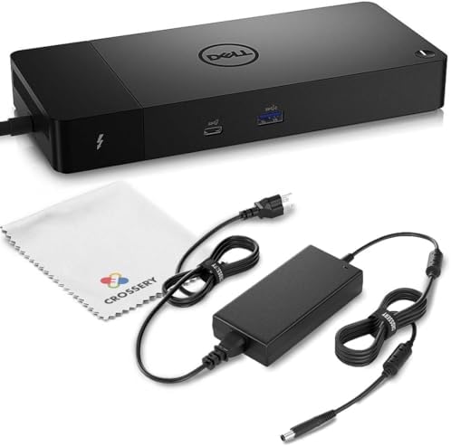 Dell WD22TB4 Thunderbolt 4 Docking Station Bundle - Includes Dell WD22TB4 Thunderbolt 4 Universal Dock, 180W Power Adapter, Microfiber Cloth, USB C Laptop Docking Station (New) by Crossery