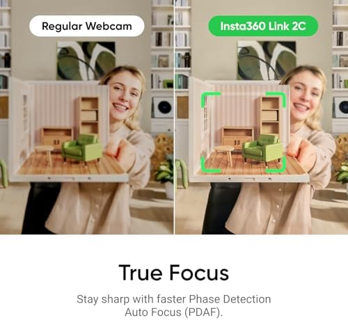 Insta360 Link 2C Tripod Bundle - 4K Webcam for PC/Mac, 1/2" Sensor, Auto Framing, HDR, AI Noise-Canceling Mic, Gesture Control for Streaming, Video Calls, Gaming, Works with Zoom, Teams, Twitch & More - Image 6