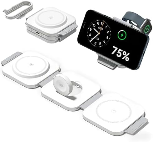 3 in 1 Charging Station for Apple, Foldable Magnetic Wireless Charger Dock by ChargingExpertBesideYou