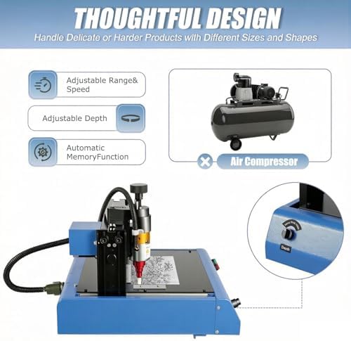 Electric Metal Marking Machine, Desktop Nameplate Tag Marking Tool, 3 in 1 Control, 0.05-1mm Depth, for Mark Fixed Character Serial Number VIN - Image 3