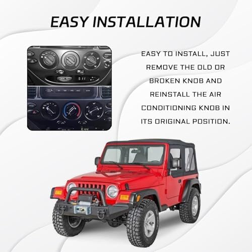 AC Heater Control Knob, Blower Control Switch Knob Button for 1997 1998 Jeep Wrangler TJ, Dashboard AC Climate Air Conditioning Fan Control Switch knobs Replacement 4882790, Car Accessories - Image 4