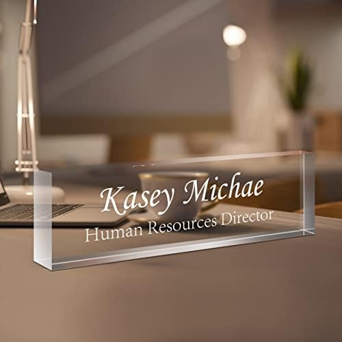Gowelly Office Engraved Acrylic Name Plate for Desk |Desk Name Plate Personalized| Custom Employee Appreciation Gifts |Office Gifts for Women, Boss, Employee, Teacher, Manager |Gifts for Employees by Gowelly