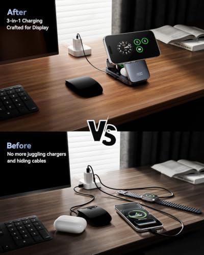 AOC GW300 25W Qi2.2-Certified 3-in-1 Foldable Wireless Charging Station - Image 6