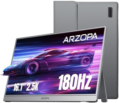 ARZOPA 16.1'' 180Hz 2.5K Portable Monitor, 2560x1440 QHD 107% sRGB -Z3FC by ARZOPA