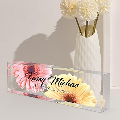 Desk Name Plate Personalized, Custom Name Plates for Desks, Personalized Acrylic Name Plate for Desk, Office Gifts for Coworkers, Boss, Teacher/Employee Appreciation Gifts (Daisy Design) - Image 6