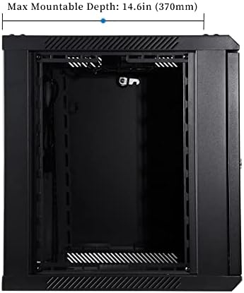 RackPath 9U Wall Mount Server Cabinet Network Rack Enclosure, Quiet Cooling Fan, Perforated Door, Black - Image 3