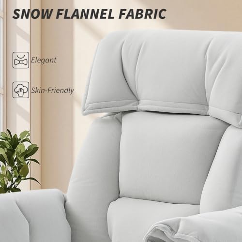 HOMCOM Executive Office Chair Comfy with Foot Rest Reclining Cream White - Image 6