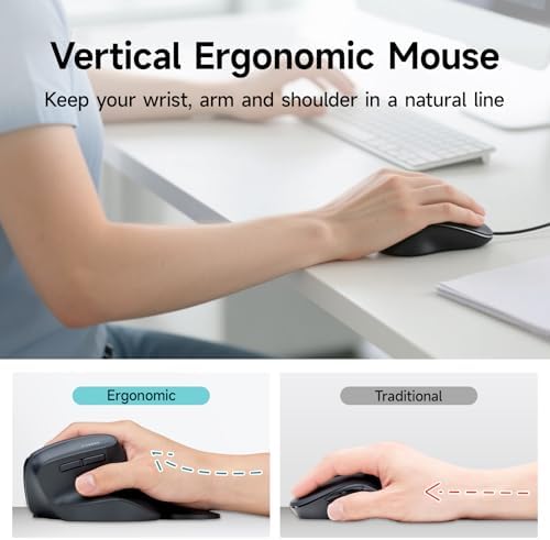SANWA Wireless Ergonomic Mouse for Large Hands with Wrist Rest, Black - Image 3