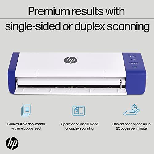 HP Compact Desktop Duplex USB Mobile Document & Photo Scanner with Auto-Feed Tray for Portable 2-Sided Digital Scanning, Model HPPS200, for Home & Office, PC and MAC, HP WorkScan Software Included - Image 2