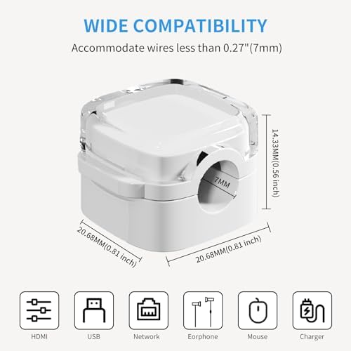 6 Pack Magnetic Cable Clips, Cord Holder for Nightstand, Under Desk Cable Management Smooth Adjustable Computer Accessories, Adhesive Wire Organizer for Desktop Home Office Kitchen Desk Phone Car - Image 3