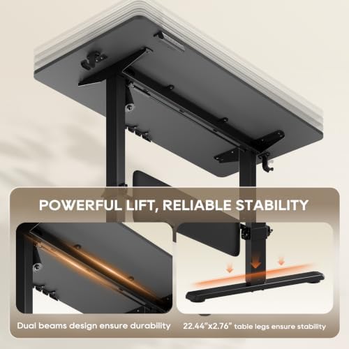 MALOL 47" x 24" Electric Standing Desk with Adjustable Footrest, Black - Image 6