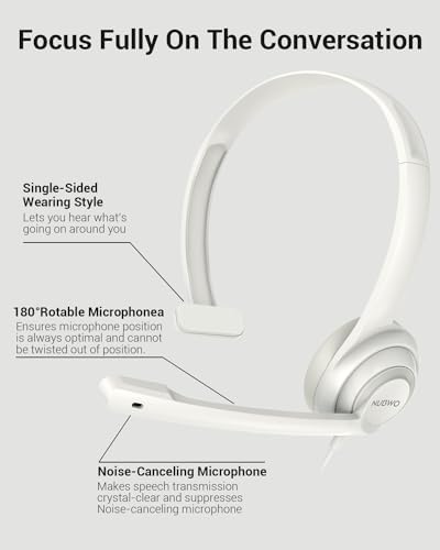 NUBWO HW02 USB Headset with Microphone Noise Cancelling & in-line Control - Image 4
