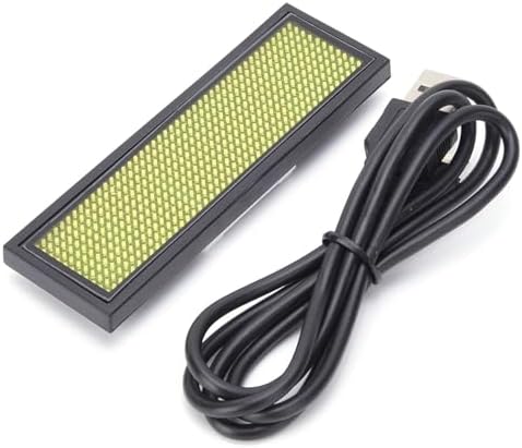 Dioche Blue Led NLED Name Badge Scrolling Message Tag - Display Up to 550 Chinese Characters/750 English Characters - Ideal for Airports, Malls, and Events - Rechargeable, Bright, and (Yellow) - Image 6