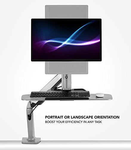 Mount-It! Single Monitor Arm Desk Mount Sit-Stand Workstation, Clamp Base - Image 4