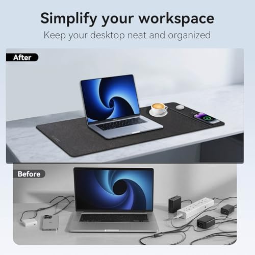Dual Wireless Charging Mouse Pad, Magnetic 15W, Black - Image 4