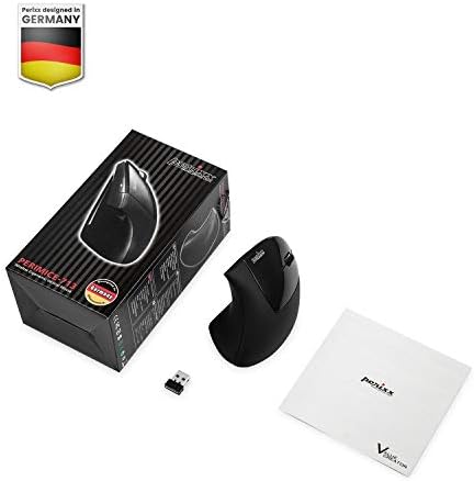 Perixx PERIMICE-713 Wireless Vertical Mouse - 6 Buttons Design - 3 Level DPI - Black - Right-Handed Design - Image 7