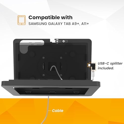 Tablet Wall Mount Compatible with Samsung Galaxy Tab A11+, Tab A9+, Anti Theft with Lock, All Metal, Tiltable - BSW101BJ - Image 5