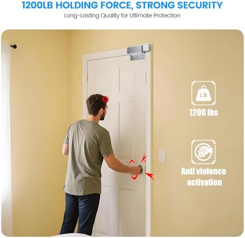 WiFi Smart Magnetic Lock for Door Kit, 1200lbs Holding Force Magnetic Door Lock System with App/Remote Control, 4 Modes, Sound Alerts, Easy Install for Home & Office - Image 4
