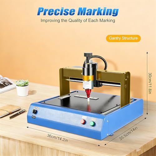 Electric Metal Marking Machine,for Steel Plate Tag Nameplate Desk Numbers Letter Tag Nameplate Engraver 400W,Marking Speed 50mm/s 300x200mm - Image 4