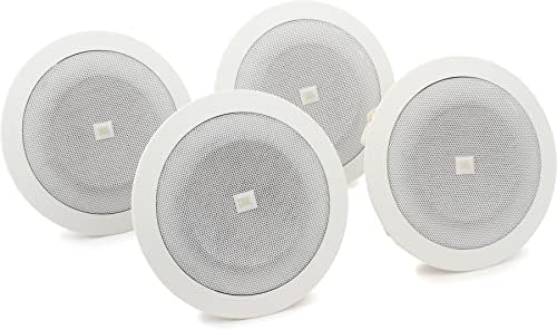 JBL Professional 8124 Full-range 4-inch In-Ceiling Loudspeaker, White. Pack of 4 by JBL