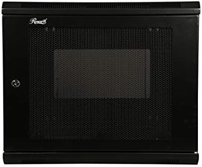 Rosewill 9U 19" Wall Mount Rack Cabinet Enclosure, with 3 Side Locking Mesh Door 20.5" Deep, Switch-Depth, Black - RSWM-9U003 - Image 2