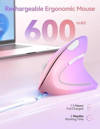 TECKNET Wireless Ergonomic Mouse, Rechargeable Wireless Vertical Mouse - Image 3