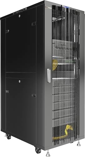 Sysracks 37U Floor Standing Rack Mount Server 24" Deep Network Cabinet, Server Rack with Fan, Removable Side Panels, Locking Mesh Door 24" Computer Cabinet Enclosure Network Rack Case SRF 37.6.6M - Image 3