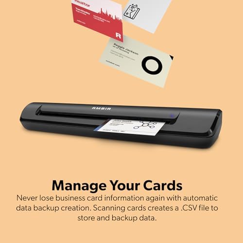 Ambir TravelScan Pro 600-BCS Simplex Document Scanner with AmbirScan Business Card for Windows PC and MAC - Image 2