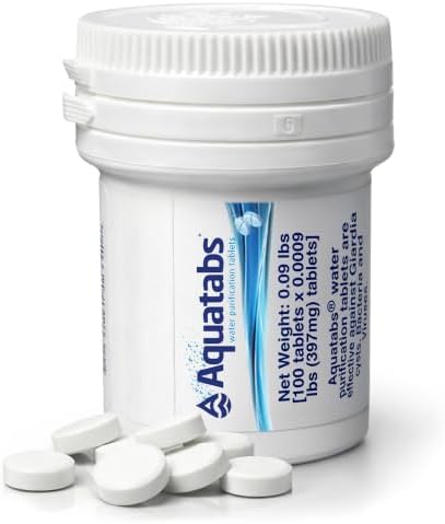 Aquatabs Water Purification Tablets, 397mg 100 Pack, Camping & Emergency by AquatabsWaterPurification