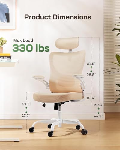 Marsail Ergonomic Office Chair with 3D Armrests, Pack of 4 - Image 2
