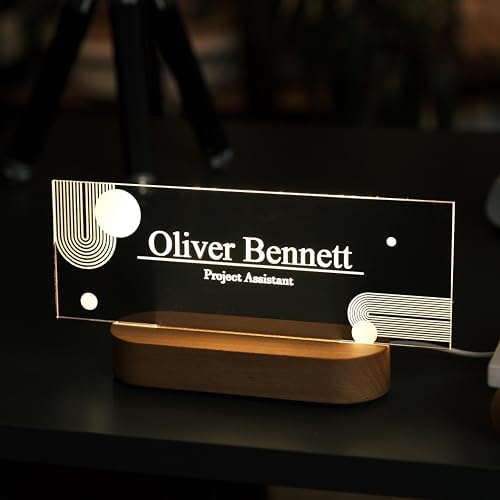 Personalized LED Desk Name Plate – Custom Office Name Sign - Image 6