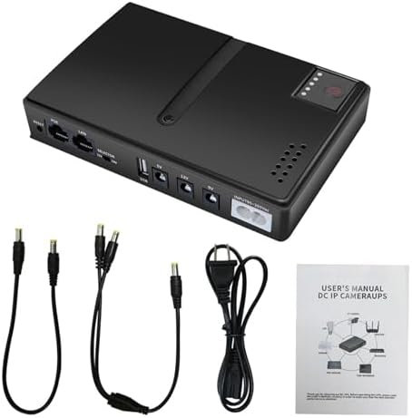 Mini UPS Battery Backup Uninterruptible Power Supply 15V 24V POE 5V 9V 12V USB 18W Output DC for Camera Router (US Plug) by Walfront