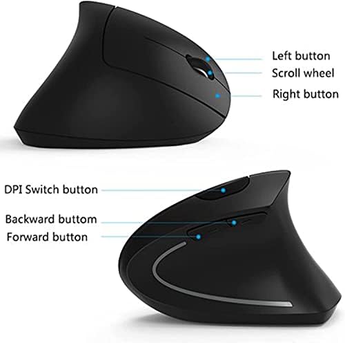 Ergonomic Mouse, High Precision Vertical Wireless Mouse, Rechargeable 2.4GHz Optical Vertical Mice, 3 Adjustable DPI 800/1200/1600 DPI, for Laptop, PC, Computer etc, Specially for Right-handers - Image 6