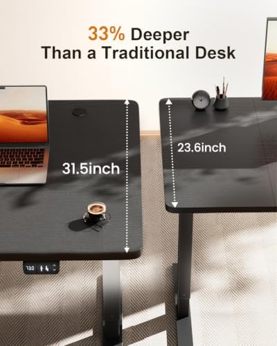 HLDIRECT 63" Electric Standing Desk with Power Outlets, Black - Image 6