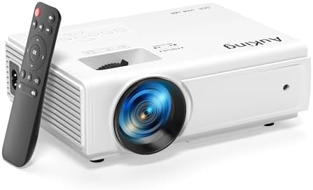 AuKing Projector, 2024 Upgraded Mini Projector, Full HD 1080P Home Theater Video Projector, Compatible with HDMI/USB/AV/Smartphone/TV Box/Laptop by AuKingProjector