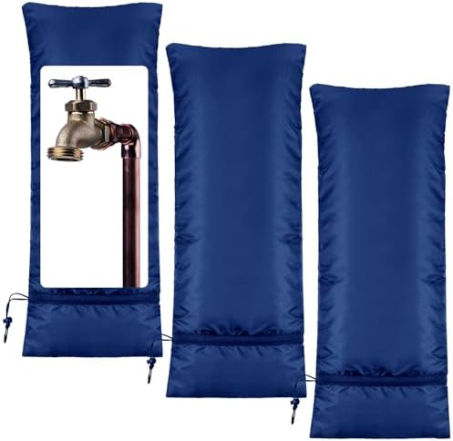 Zonon 3 Pcs Outdoor Faucet Cover Insulated Winter Freeze,Blue,35" X 15" by Zonon
