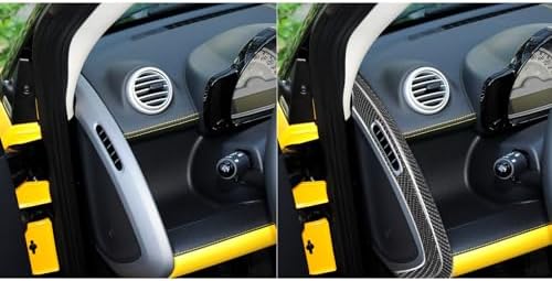 Real Black Carbon Fiber Car Dashboard Side Defogger AC Vent Outlet Panel Decorative Strip Trim Sticker Compatible with Benz Smart Fortwo 2011 2012 2013 2014 2015 Auto Interior Accessories 4pcs - Image 5