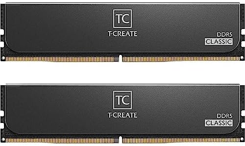TEAMGROUP T-Create Classic 10L DDR5 32GB Kit (2 x 16GB) 5600MHz (PC5-44800) CL46 Intel XMP 3.0 & AMD EXPO Compatible Desktop Memory Module Ram - CTCCD532G5600HC46DC01 by TEAMGROUP