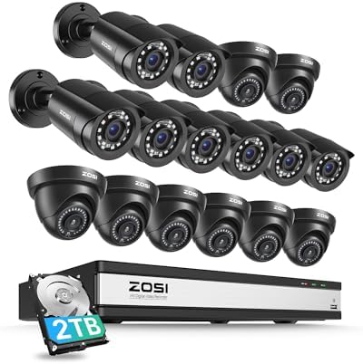 ZOSI 3K Lite 16CH Security Camera System, 16X CCTV Wired Cameras, 2TB HDD by ZOSI