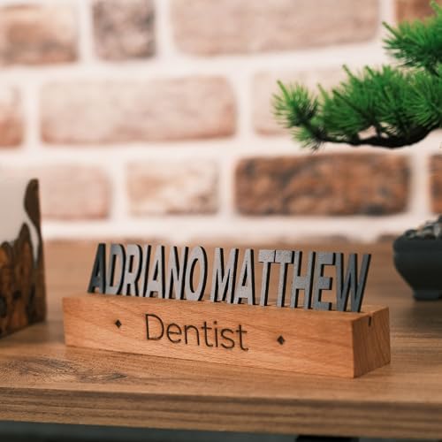Custom Desk Name Plate with Engraved Title - Image 6