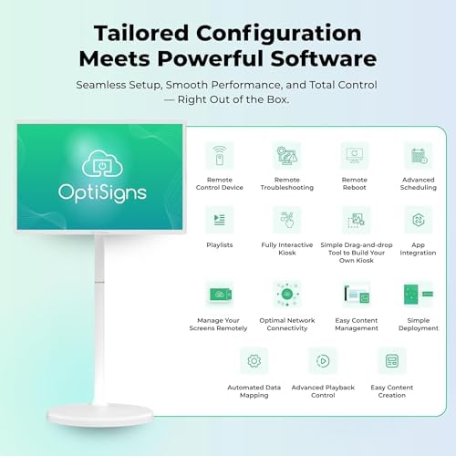 OptiSigns 32" Floor Standing Digital Signage Kiosk, Battery Powered Touchscreen Display for Interactive Retail, Events, Full HD with Audio and Wi-Fi, OptiKiosk 32 - Image 6