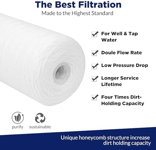 Membrane Solutions String Wound Whole House Water Filter Replacement - Image 4