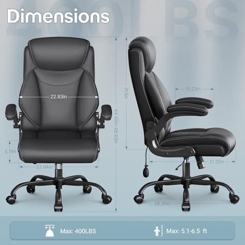 Ergonomic Office Chair,Inflatable Lumbar Support High Back Chair,Black - Image 2