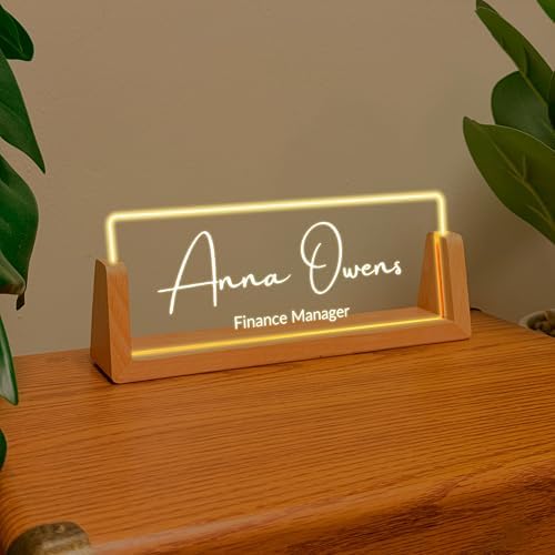 Professional Office Name Plate - Custom Name Plate with Led Stand Acrylic Custom Name Plate for Office Decor Corporate Gift Gift for Team Members Valentines Day (Design 4) - Image 2